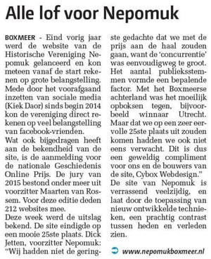 Boxmeers Weekblad, maart 2015